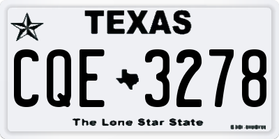 TX license plate CQE3278