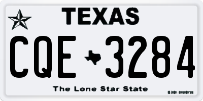 TX license plate CQE3284