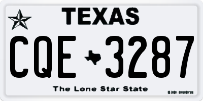 TX license plate CQE3287