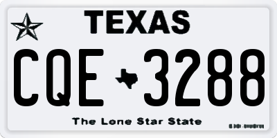 TX license plate CQE3288