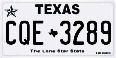 TX license plate CQE3289