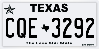 TX license plate CQE3292
