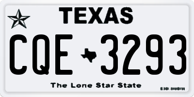 TX license plate CQE3293