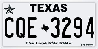 TX license plate CQE3294