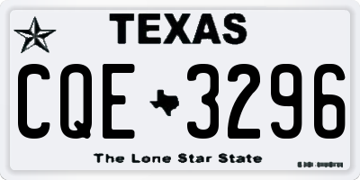 TX license plate CQE3296