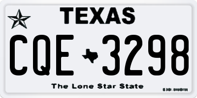 TX license plate CQE3298