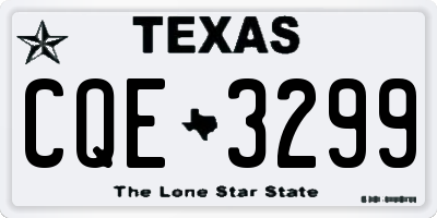 TX license plate CQE3299