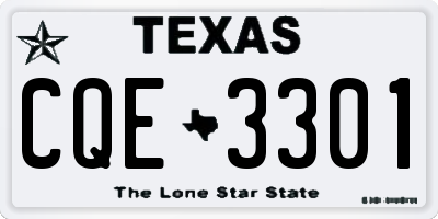 TX license plate CQE3301