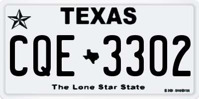 TX license plate CQE3302