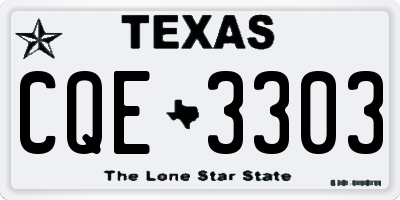 TX license plate CQE3303