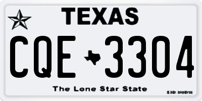 TX license plate CQE3304