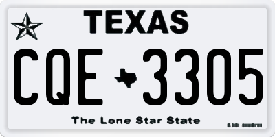 TX license plate CQE3305