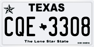 TX license plate CQE3308