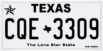 TX license plate CQE3309