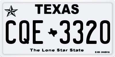 TX license plate CQE3320
