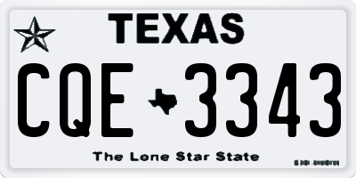TX license plate CQE3343