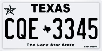 TX license plate CQE3345