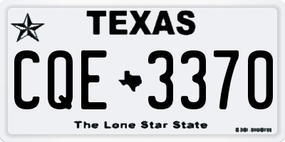 TX license plate CQE3370