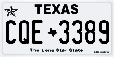 TX license plate CQE3389
