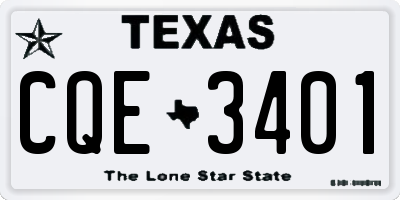 TX license plate CQE3401