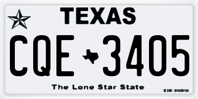 TX license plate CQE3405
