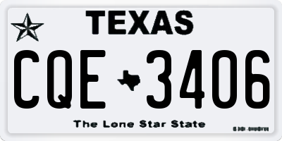 TX license plate CQE3406