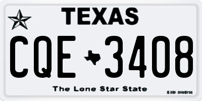 TX license plate CQE3408