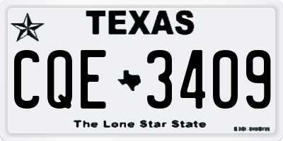 TX license plate CQE3409