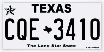TX license plate CQE3410