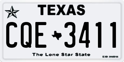 TX license plate CQE3411