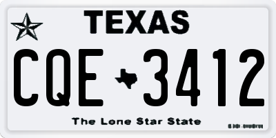 TX license plate CQE3412