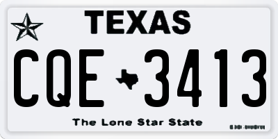 TX license plate CQE3413