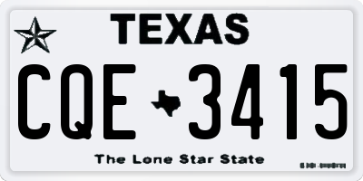 TX license plate CQE3415