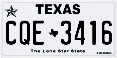 TX license plate CQE3416