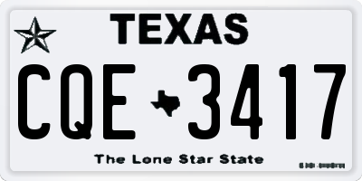 TX license plate CQE3417