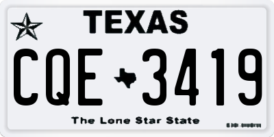 TX license plate CQE3419