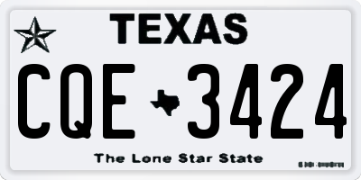 TX license plate CQE3424