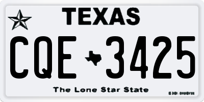 TX license plate CQE3425