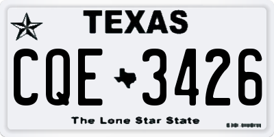 TX license plate CQE3426