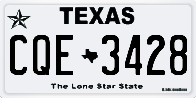 TX license plate CQE3428