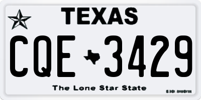 TX license plate CQE3429
