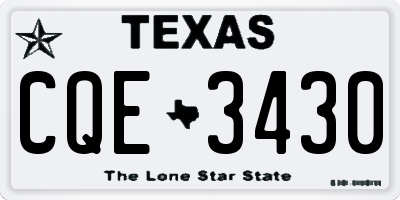 TX license plate CQE3430