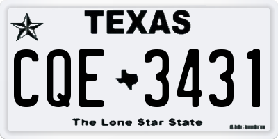 TX license plate CQE3431