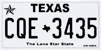 TX license plate CQE3435