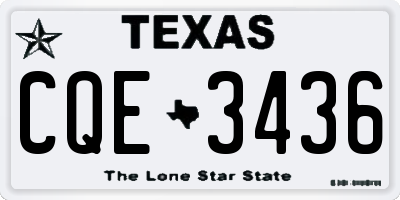 TX license plate CQE3436