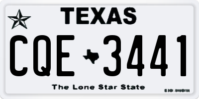 TX license plate CQE3441