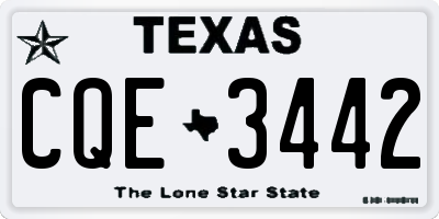 TX license plate CQE3442