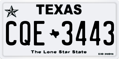 TX license plate CQE3443