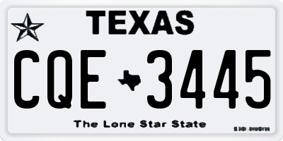 TX license plate CQE3445
