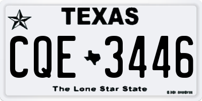 TX license plate CQE3446